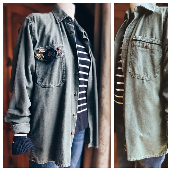 Button down ARMY Green - Picture 3 of 9